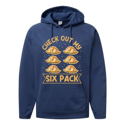 Check Out My Six Pack Design Pierogi Lover Gift Performance Fleece Hoodie