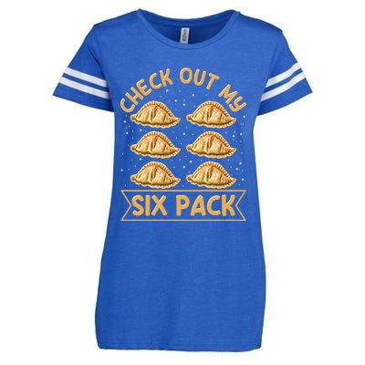 Check Out My Six Pack Design Pierogi Lover Gift Enza Ladies Jersey Football T-Shirt