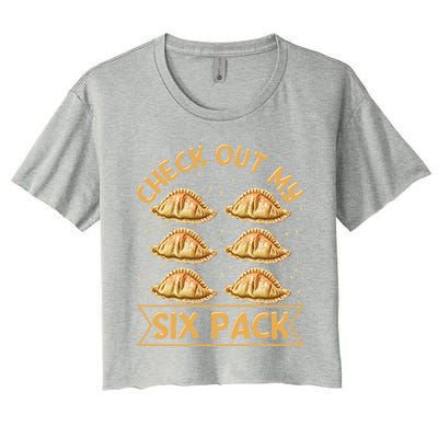 Check Out My Six Pack Design Pierogi Lover Gift Women's Crop Top Tee