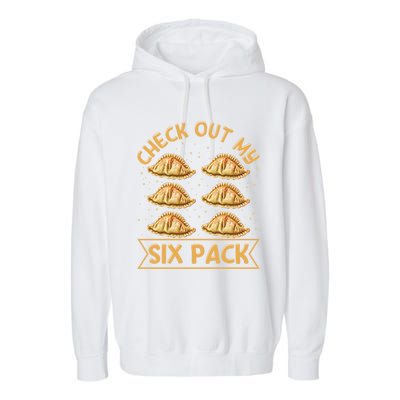 Check Out My Six Pack Design Pierogi Lover Gift Garment-Dyed Fleece Hoodie