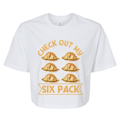 Check Out My Six Pack Design Pierogi Lover Gift Bella+Canvas Jersey Crop Tee