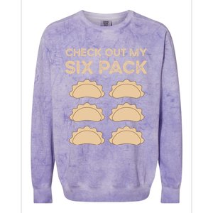 Check Out My Six Pack Funny Dumplings Polish Food Pierogi Gift Colorblast Crewneck Sweatshirt