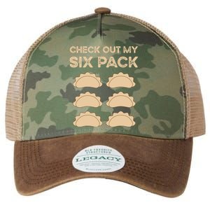 Check Out My Six Pack Funny Dumplings Polish Food Pierogi Gift Legacy Tie Dye Trucker Hat