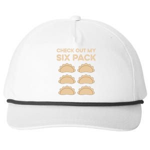 Check Out My Six Pack Funny Dumplings Polish Food Pierogi Gift Snapback Five-Panel Rope Hat