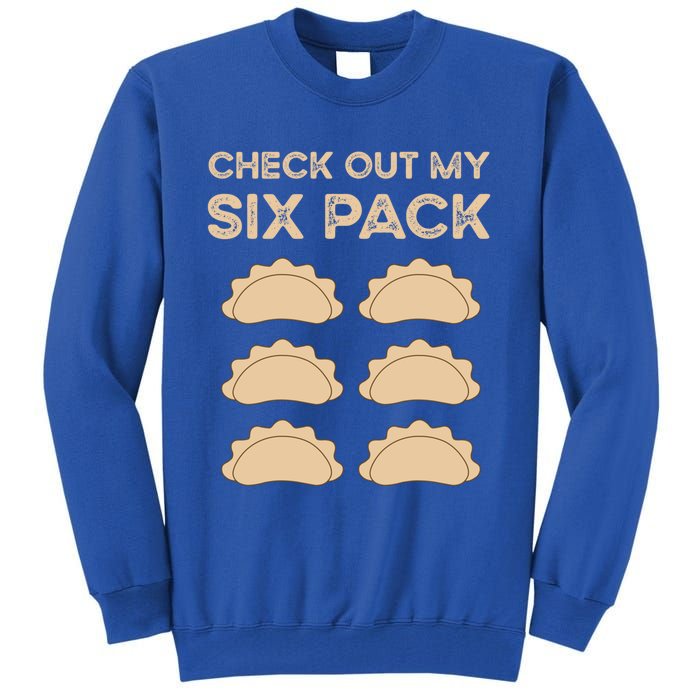 Check Out My Six Pack Funny Dumplings Polish Food Pierogi Gift Tall Sweatshirt