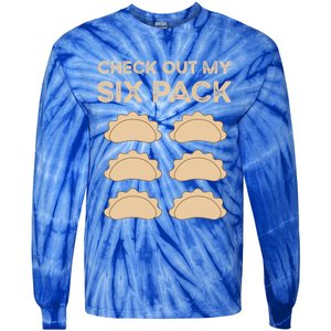 Check Out My Six Pack Funny Dumplings Polish Food Pierogi Gift Tie-Dye Long Sleeve Shirt