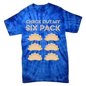 Check Out My Six Pack Funny Dumplings Polish Food Pierogi Gift Tie-Dye T-Shirt