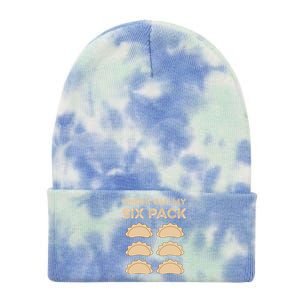 Check Out My Six Pack Funny Dumplings Polish Food Pierogi Gift Tie Dye 12in Knit Beanie