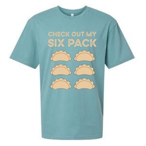 Check Out My Six Pack Funny Dumplings Polish Food Pierogi Gift Sueded Cloud Jersey T-Shirt