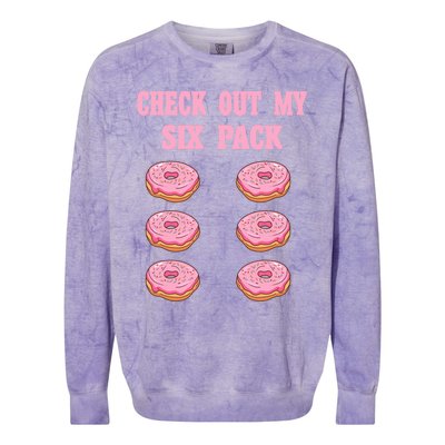 Check Out My Six 6 Pack Strawberry Donut Weightlifting Meaningful Gift Colorblast Crewneck Sweatshirt