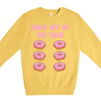 Check Out My Six 6 Pack Strawberry Donut Weightlifting Meaningful Gift Premium Crewneck Sweatshirt