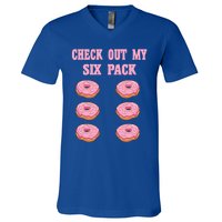 Check Out My Six 6 Pack Strawberry Donut Weightlifting Meaningful Gift V-Neck T-Shirt