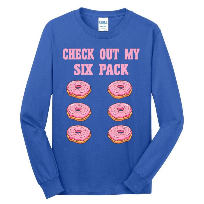 Check Out My Six 6 Pack Strawberry Donut Weightlifting Meaningful Gift Tall Long Sleeve T-Shirt