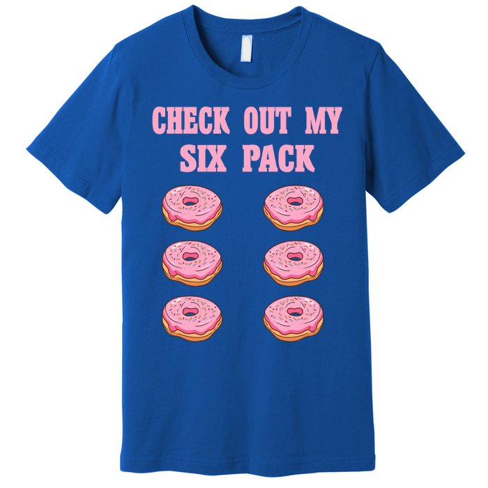 Check Out My Six 6 Pack Strawberry Donut Weightlifting Meaningful Gift Premium T-Shirt