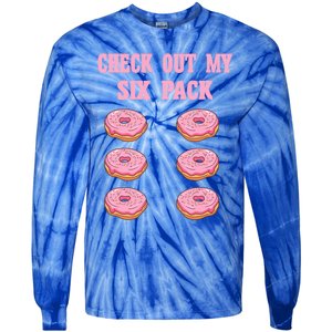 Check Out My Six 6 Pack Strawberry Donut Weightlifting Meaningful Gift Tie-Dye Long Sleeve Shirt