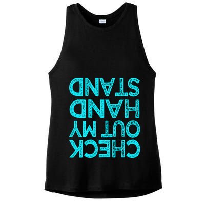Check Out My Handstand Funny Gymnastics Gift Ladies PosiCharge Tri-Blend Wicking Tank