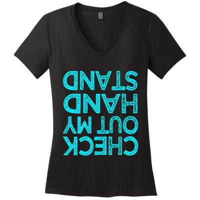 Check Out My Handstand Funny Gymnastics Gift Women's V-Neck T-Shirt