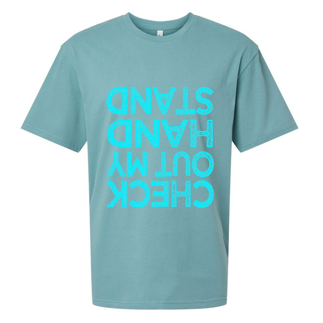Check Out My Handstand Funny Gymnastics Gift Sueded Cloud Jersey T-Shirt