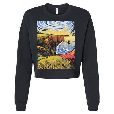 Cliffs Of Moher Landscape Nature Cropped Pullover Crew