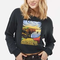 Cliffs Of Moher Landscape Nature Cropped Pullover Crew