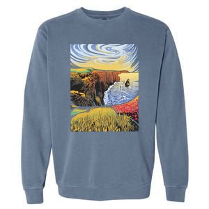 Cliffs Of Moher Landscape Nature Garment-Dyed Sweatshirt