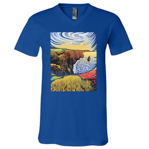 Cliffs Of Moher Landscape Nature V-Neck T-Shirt