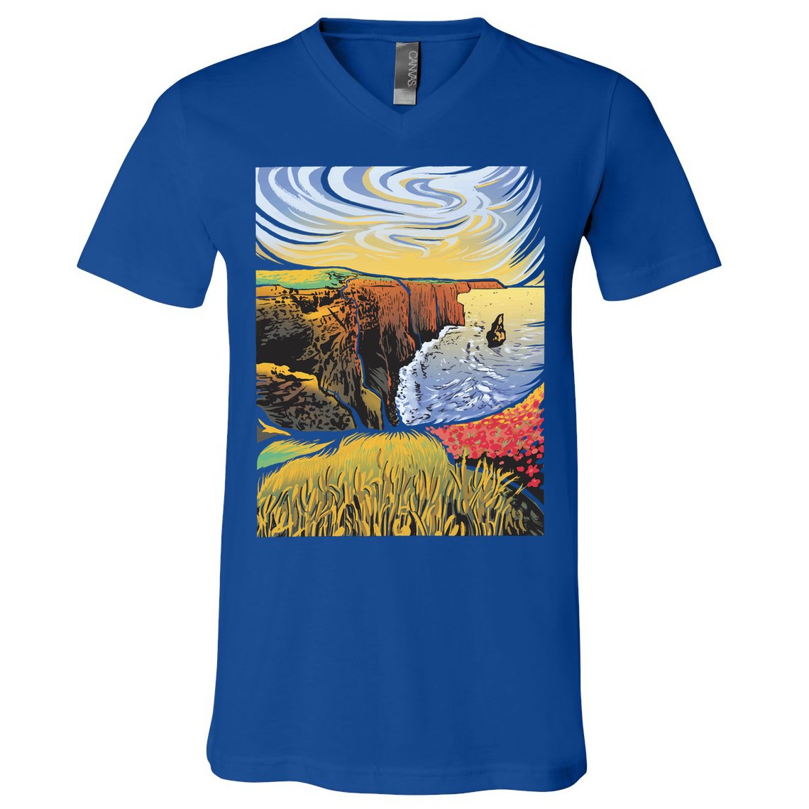 Cliffs Of Moher Landscape Nature V-Neck T-Shirt