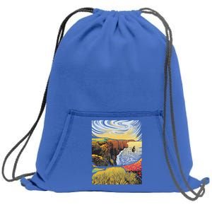 Cliffs Of Moher Landscape Nature Sweatshirt Cinch Pack Bag