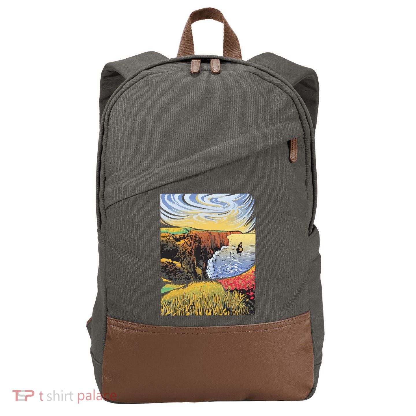 Cliffs Of Moher Landscape Nature Cotton Canvas Backpack