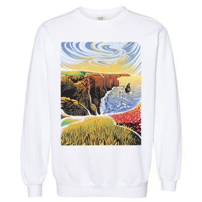 Cliffs Of Moher Landscape Nature Garment-Dyed Sweatshirt