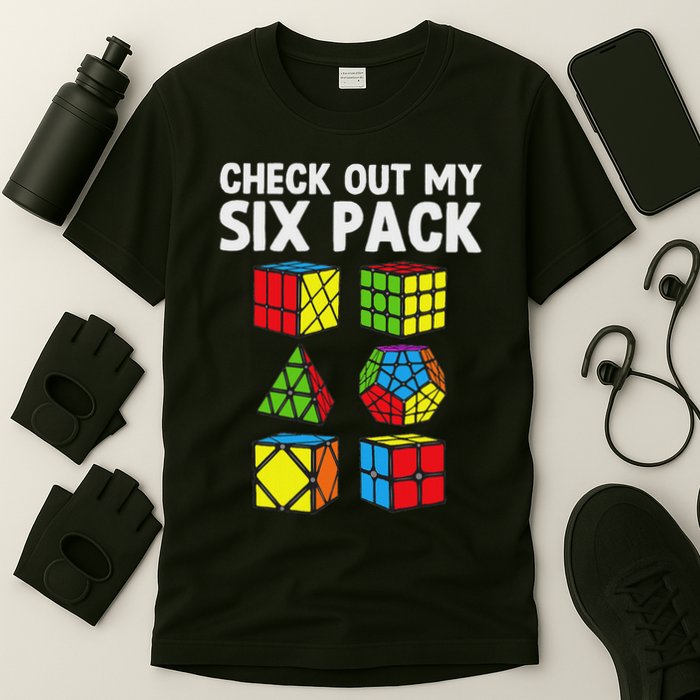 Check Out My Six Pack Puzzle Cube Funny Speed Cubing T-Shirt