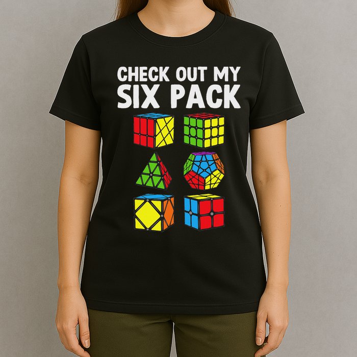 Check Out My Six Pack Puzzle Cube Funny Speed Cubing T-Shirt
