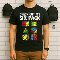 Check Out My Six Pack Puzzle Cube Funny Speed Cubing T-Shirt