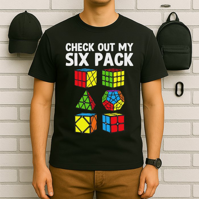Check Out My Six Pack Puzzle Cube Funny Speed Cubing T-Shirt