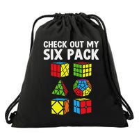 Check Out My Six Pack Puzzle Cube Funny Speed Cubing Drawstring Bag