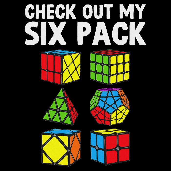 Check Out My Six Pack Puzzle Cube Funny Speed Cubing Drawstring Bag