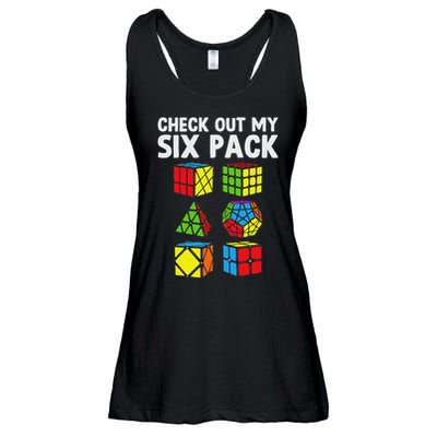 Check Out My Six Pack Puzzle Cube Funny Speed Cubing Ladies Essential Flowy Tank