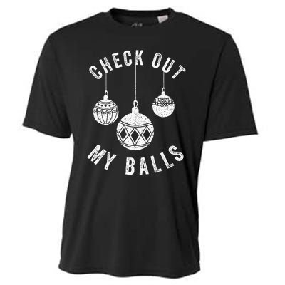 Check Out My Balls Funny Christmas Ornament  Cooling Performance Crew T-Shirt