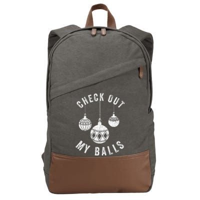 Check Out My Balls Funny Christmas Ornament  Cotton Canvas Backpack