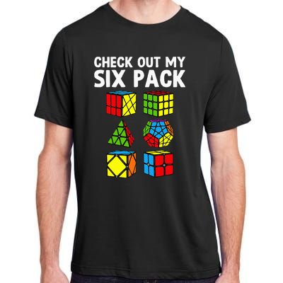 Check Out My Six Pack Puzzle Cube Funny Speed Cubing Adult ChromaSoft Performance T-Shirt