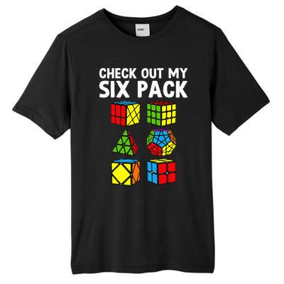 Check Out My Six Pack Puzzle Cube Funny Speed Cubing Tall Fusion ChromaSoft Performance T-Shirt