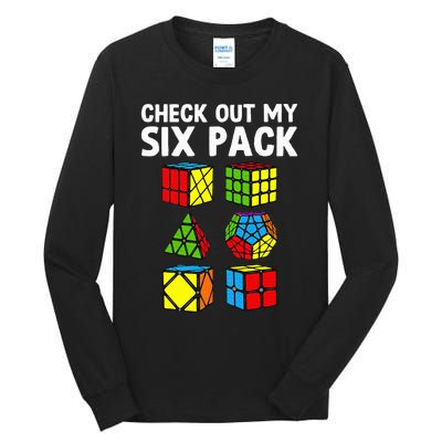 Check Out My Six Pack Puzzle Cube Funny Speed Cubing Tall Long Sleeve T-Shirt