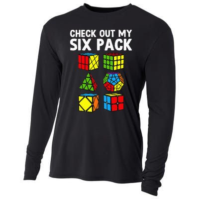 Check Out My Six Pack Puzzle Cube Funny Speed Cubing Cooling Performance Long Sleeve Crew