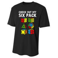 Check Out My Six Pack Puzzle Cube Funny Speed Cubing Performance Sprint T-Shirt