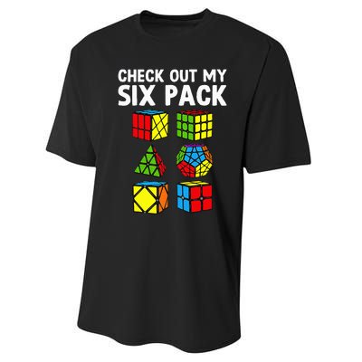 Check Out My Six Pack Puzzle Cube Funny Speed Cubing Performance Sprint T-Shirt