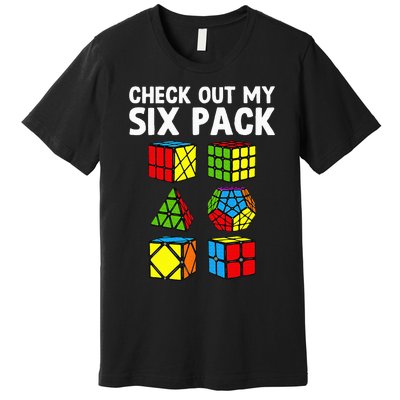 Check Out My Six Pack Puzzle Cube Funny Speed Cubing Premium T-Shirt