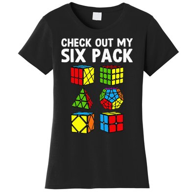 Check Out My Six Pack Puzzle Cube Funny Speed Cubing Women's T-Shirt