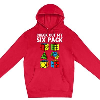 Check Out My Six Pack Puzzle Cube Funny Speed Cubing Premium Pullover Hoodie