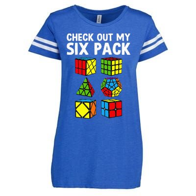 Check Out My Six Pack Puzzle Cube Funny Speed Cubing Enza Ladies Jersey Football T-Shirt