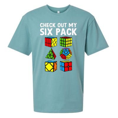 Check Out My Six Pack Puzzle Cube Funny Speed Cubing Sueded Cloud Jersey T-Shirt